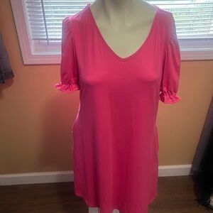 Pink V-Neck Dress